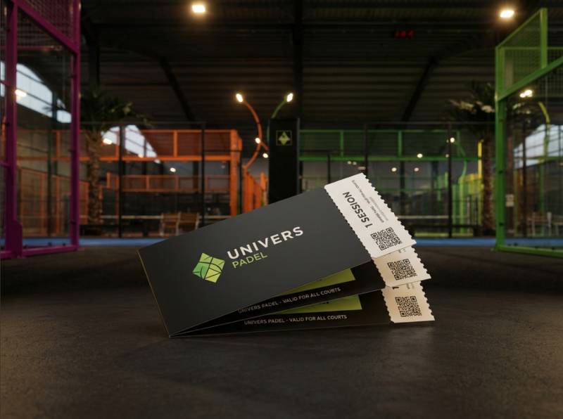 Carnet de tickets padel Univers Padel – offre comité d'entreprise avec réduction sur la location de courts