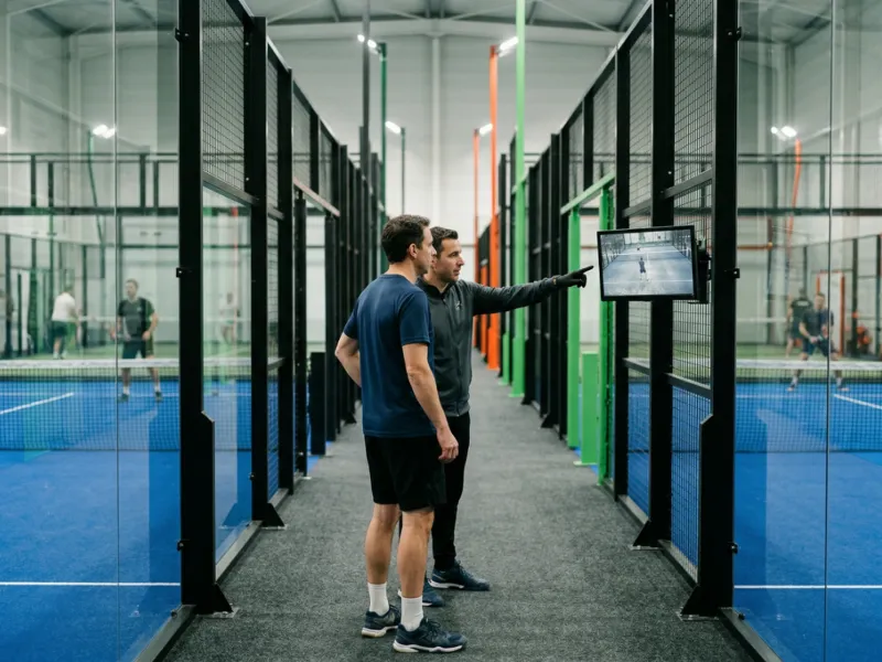 Cours de padel pour adultes près de Miramas avec coach diplômé et replay vidéo Splash sur terrains indoor à Fos-sur-Mer pour progresser plus vite dans de bonnes conditions